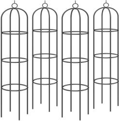 Gardebruk Rózsafuttató növényfuttató készlet 4 db-os szett, fekete 200x40cm (996293)