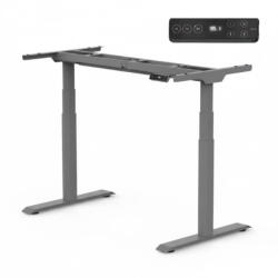 FlexiSpot E8 Elektromos Íróasztal ovális Láb, Szürke, 60-125cm Állítható, Kétmotoros, 125 kg Teherbírás, LED érintőképernyő, 4 memóriahely, USB töltőport (E8S)