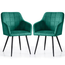 AKORD LUXANO Kárpitozott Szék Bársony Palackzöld Fekete Lábakkal (LUXANO-BGB)