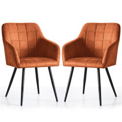 AKORD LUXANO Kárpitozott Szék Welúr Réz Fekete Lábakkal 2 db (LUXANO-RTB)