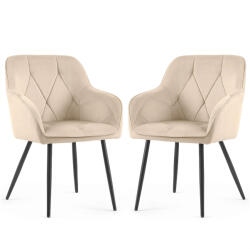 AKORD DIAMANTE kárpitozott szék welur bézs fekete lábakkal (DIAMANTE-BEB)