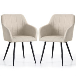 AKORD LUXANO kárpitozott szék Lumos anyag bézs fekete lábak négyzetes steppelés (LUXANO-BEBS25)