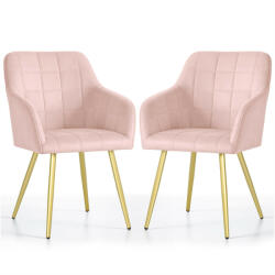 AKORD LUXANO Kárpitozott Szék Welúr Púder Rózsaszín Arany Lábakkal (LUXANO-PPG)