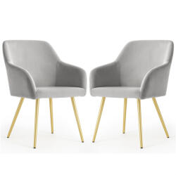 AKORD Estelle kárpitozott szék welúr szürke arany lábakkal (ESTELLE-GRG)