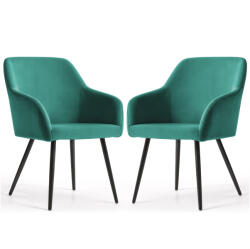 AKORD ESTELLE kárpitozott szék welur üvegzöld fekete lábakkal (ESTELLE-BGB)