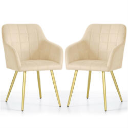 AKORD LUXANO kárpitozott szék welúr bézs arany lábakkal (LUXANO-BEG)