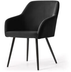 AKORD Estelle kárpitozott szék welúr fekete fekete lábakkal 2 db (ESTELLE-BLB)