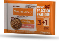 Nature's Variety 2x44x85g Nature's Variety Bites szószban Adult csirke & lazac nedves macskatáp -25% kedvezmény
