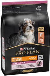 PRO PLAN 12kg PURINA PRO PLAN Adult 7+ Medium & Large Sensitive Skin száraz kutyatáp 9+3 kg ingyen