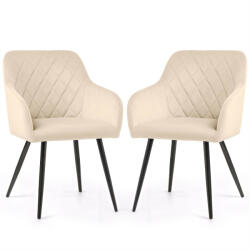 AKORD VELTO kárpitozott szék welur bézs rombusz steppelt fekete lábak (VELTO-BEB)