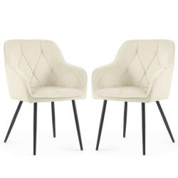 AKORD DIAMANTE Kárpitozott Szék Velúr Krém Fekete Lábakkal (DIAMANTE-CRB)