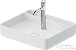 Duravit BENTO STARCK BOX 55x46 cm-es pultra ültethető, csiszolt aljú mosdó 1 csaplyukkal, HygieneGlaze mázzal, matt fehér 2381553071 (2381553071)