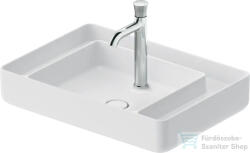Duravit BENTO STARCK BOX 65x46 cm-es pultra ültethető, csiszolt aljú mosdó 1 csaplyukkal, HygieneGlaze mázzal, matt fehér 2381653071 (2381653071)