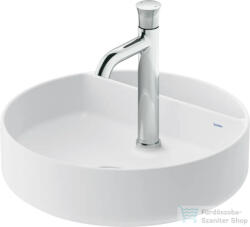 Duravit BENTO STARCK BOX 46 cm-es pultra ültethető, csiszolt aljú mosdó 1 csaplyukkal, HygieneGlaze mázzal, matt fehér 2380463071 (2380463071)