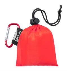  Esőkabát poncsó, átlátszó LDPE felnőtteknek, piros RPET poliészter hordtasakban