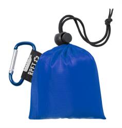  Esőkabát poncsó, átlátszó LDPE felnőtteknek, kék RPET poliészter hordtasakban