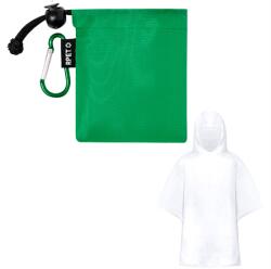  Esőkabát poncsó gyerek, átlátszó LDPE zöld RPET poliészter hordtasakban