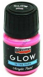 Pentart Glow - Sötétben világító akrilfesték 30 ml - Rózsaszín