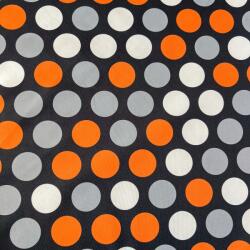  Oxford vízálló szövet, vízlepergető anyag narancssárga pöttyös minta (OXFPG)