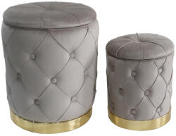 AdTrend Set 2 tabureti catifea gri 31 x 38, 42 x 52 cm (100364)