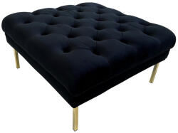 AdTrend Taburet catifea neagra 80 x 80 x 41 cm (100351)