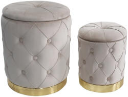 AdTrend Set 2 tabureti catifea bej 31 x 38, 42 x 52 cm (100361)