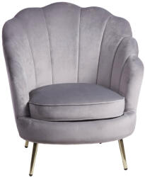 AdTrend Fotoliu catifea gri 75 x 71 x 84 cm (67946)