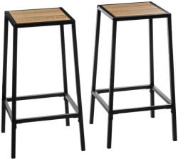 Brius Set 2 scaune bar otel rezistent, 32x32x71 cm, design minimalist, negru (JJ-193569)
