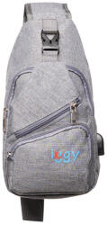 IGGY RUCSAC Sling Iggy, polyester, 1 bretea, 1 compartiment principal, 2 compartimente frontale, 32x16x6.9cm, mufa USB incarcare+cablu, gri, IGSL-SLING-GY (IGSL-SLING-GY) - magazinpc