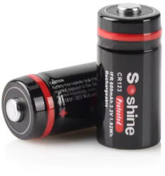 Soshine RCR123A IFR 600mAh 16340 3, 2V LiFePO4 tölthető fotó elem (Soshine-CR123A-600)