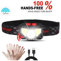  Horgász, kerékpáros szenzoros akkumulátoros COB Led fejlámpa (Headlight-SL03)