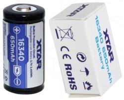 XTAR RCR123A 650mAh 16340 3, 7V Lithium tölthető fotó elem (XTAR-16340-650)