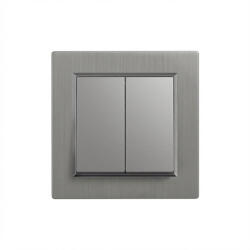 Leziter Nova csillárkapcsoló 10A 250V 105 szürke kerettel (LN1KERV-SZ_LN105-SZ)
