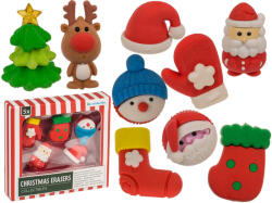  Karácsonyi radírok dobozban, 5 db/szett, többféle változat (KMS-481286) - officetrade