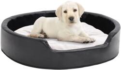vidaXL 79x70x19 cm black/beige plush/pleather 171270