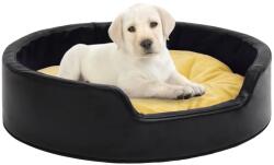vidaXL 90x79x20 cm black/yellow plush/pleather 171287