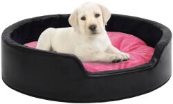 vidaXL 90x79x20 cm black/pink plush/pleather 171275