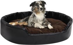vidaXL 90x79x20 cm black/brown plush/pleather 171259