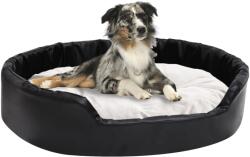 vidaXL 90x79x20 cm black/beige plush/pleather 171271