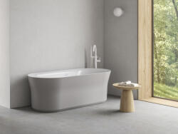 RAVAK Ypsilon 180x80, akrilkád, Smoke Grey/fehér, szabadonálló, fehér/fekete/króm lefolyó - szerelvenycenter