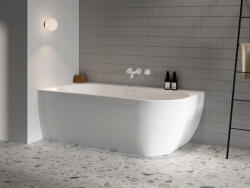 RAVAK Freedom Corner 170x80 akrilkád, bal, fehér, fehér/fekete/króm lefolyó