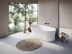 RAVAK Ypsilon 180x80 akrilkád, fehér szabadonálló, fehér/fekete/króm lefolyó - szerelvenycenter