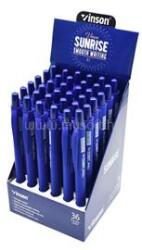 Vinson Golyóstoll nyomógombos 0, 7mm Sunrise P12 kék test displ 36 db/display (VINSON_59121) (VINSON_59121)
