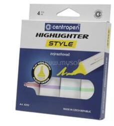 Centropen Szövegkiemelő készlet 1-4, 6mm, vágott hegyű, 6252 pasztell, 4 klf. szín (CENTROPEN_34642) (CENTROPEN_34642)