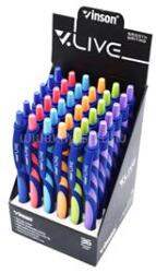 Vinson Golyóstoll nyomógombos gumírozott test Live F20 vegyes displ 36 db, írásszín kék (GTVINF2036D) (GTVINF2036D)