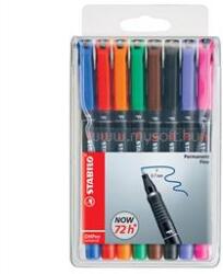 STABILO Alkoholos marker készlet 0, 7mm, OHPen F, 8 klf. szín (STABILO_42388) (STABILO_42388)