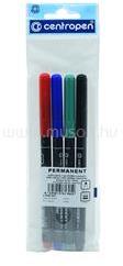 Centropen Alkoholos marker készlet, 1mm, kerek hegyű, Centropen 2536, 4 klf. szín (CENTROPEN_625360401) (CENTROPEN_625360401)