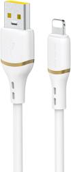 Dudao L25L USB-A - Lightning kábel 1m 30W lágy szilikon fonattal - Fehér - smartdiszkont