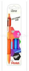 Pentel Golyóstoll nyomógombos 0, 35mm, iZee 4 db-os kék, pink, lila, narancs (PENTEL_30637) (PENTEL_30637)