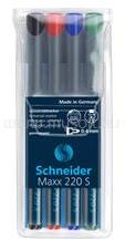 Schneider Alkoholos marker OHP 0, 4mm tűhegyű Maxx 220 S 4 klf. szín (SCHNEIDER_42328) (SCHNEIDER_42328)